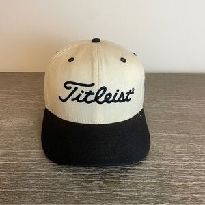 Vintage Titleist Footjoy New Era 5950 100% Wool Made In USA Fitted Hat Sz 7-1/2